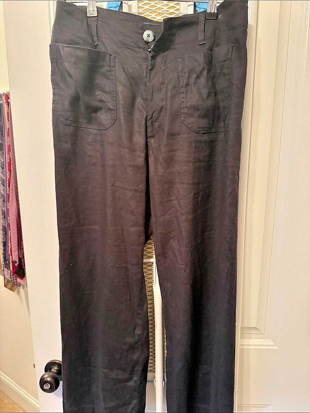 Maeve The Colette Cropped Wide-Leg Pants Black Waist 31